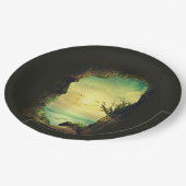 熱帯海を見下ろす洞窟の風光明媚な写真 ペーパープレート (アングル)