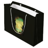 熱帯海を見下ろす洞窟の風光明媚な写真 ラージペーパーバッグ (裏面アングル)