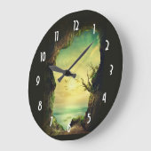 熱帯海を見下ろす洞窟の風光明媚な写真 ラージ壁時計 (傾斜)