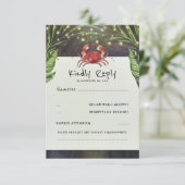 熱帯海カニ結婚式RSVP 出欠カード (スタンド正面)