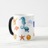 熱帯海カラフルおもしろい海洋生物の子供 モーフィングマグカップ (正面左)