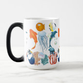 熱帯海カラフル魚の海洋生物おもしろい モーフィングマグカップ (左)