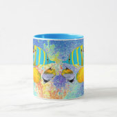 熱帯海カラフル魚コーラルリーフブルー海 マグカップ (中央)