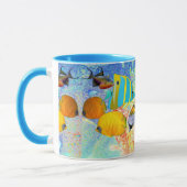 熱帯海カラフル魚コーラルリーフブルー海 マグカップ (左)