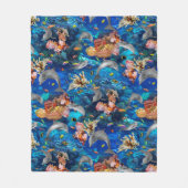 熱帯海グレードルフィンコーラルリーフ フリースブランケット (正面)