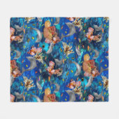 熱帯海グレードルフィンコーラルリーフ フリースブランケット (正面(横))