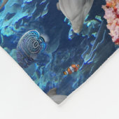 熱帯海グレードルフィンコーラルリーフ フリースブランケット (角)