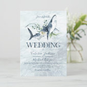 熱帯海サメ結婚式招待状 招待状 (スタンド正面)
