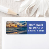 熱帯海サンセット差出人住所ラベル ラベル (インサイチュ)