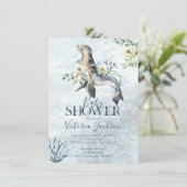 熱帯海シールベビーシャワー招待状 招待状 (スタンド正面)