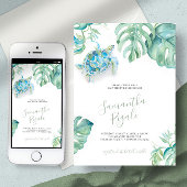 熱帯海タートルモンステラ葉赤ちゃんシャワー 招待状