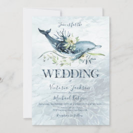 熱帯海ドルフィン結婚式招待状 招待状