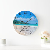熱帯海ビュービーチライフウェーブ ラージ壁時計 (ホーム)
