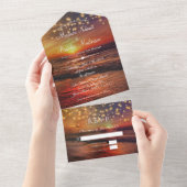 熱帯海ビーチオールインワン結婚式招待状 オールインワン招待状 (貼ってはがせる)