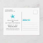 熱帯海ビーチサンドウェディング日付を保存 案内ポストカード (裏面)