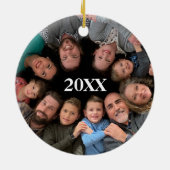 熱帯海ビーチシャーククリスマスファミリー写真 セラミックオーナメント (裏面)