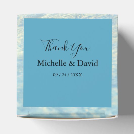 熱帯海ビーチシーセル結婚式の引き出物ボックス フェイバーボックス (上部)