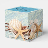熱帯海ビーチシーセル結婚式の引き出物ボックス フェイバーボックス (裏面サイド)