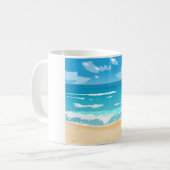 熱帯海ビーチシーン海岸景観 コーヒーマグカップ (正面左)