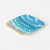 熱帯海ビーチシーン海岸景観 ペーパープレート (傾斜あり)