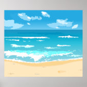 熱帯海ビーチシーン海岸景観 ポスター (正面)