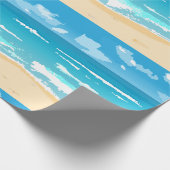 熱帯海ビーチシーン海岸景観 ラッピングペーパー (角)