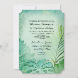 熱帯海ビーチゾウ葉ズ耳アート 招待状