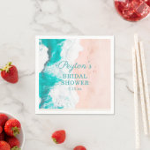 熱帯海ビーチターコイズタンブライダルシャワー スタンダードカクテルナプキン (インサイチュ)