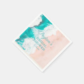 熱帯海ビーチターコイズタンブライダルシャワー スタンダードカクテルナプキン (角)