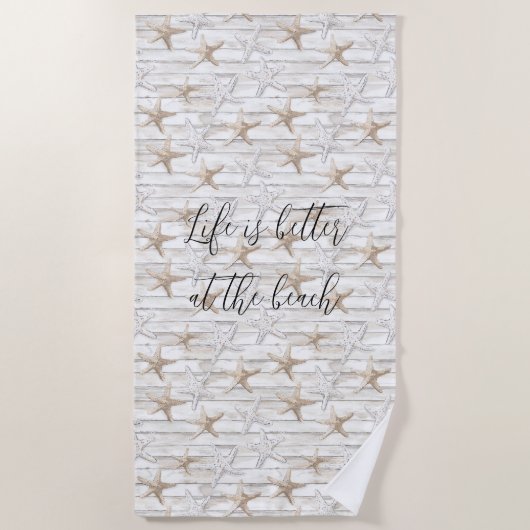 熱帯海ビーチヒトデ ビーチタオル (正面)