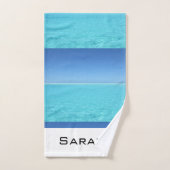 熱帯海ビーチモノグラムバスルーム バスタオルセット (ハンドタオル)