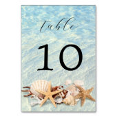 熱帯海ビーチ結婚シーシェルのテーブル番号 テーブルナンバー (裏面)