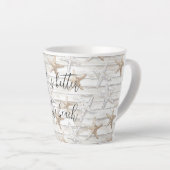 熱帯海ビーチ結婚ヒトデ カフェラテマグ (右アングル)