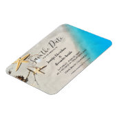 熱帯海ビーチ結婚式保存日 マグネット (左側)