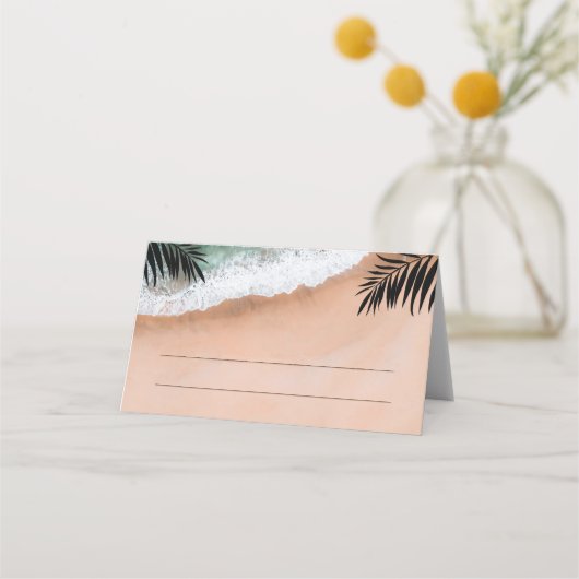 熱帯海ビーチ結婚式 プレイスカード (正面)