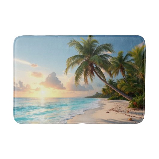 熱帯海ビーチ バスマット (正面)