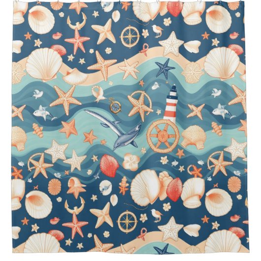 熱帯海ブリーズシャワーカーテン シャワーカーテン (正面)