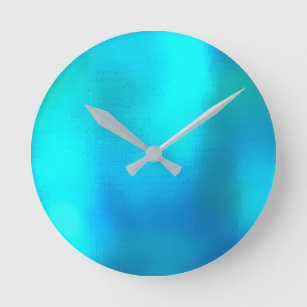 熱帯海ブルービーチ光沢抽象芸術 ラウンド壁時計