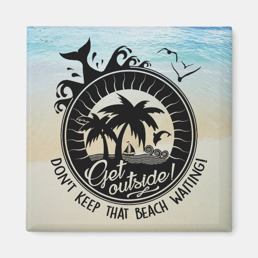 熱帯海プリン |その保ビーチを待機しない マグネット (正面)