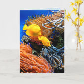 熱帯海中サンゴ カード (黄色い花)