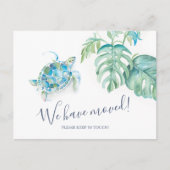 熱帯海亀の植物移動のお知らせ ポストカード (正面)