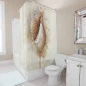 熱帯海岸の貝（水彩） シャワーカーテン (インサイチュ)