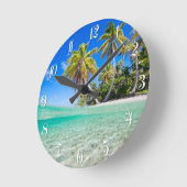 熱帯海岸線 ラウンド壁時計 (傾斜)