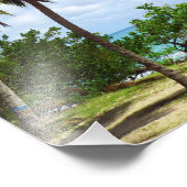 熱帯海景に見えるヤシの木の写真の拡大 フォトプリント            (角)