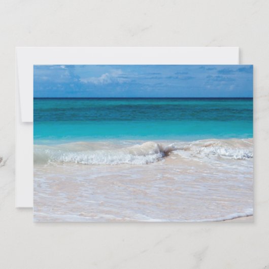 熱帯海水ビーチ結婚式シャワー招待状 招待状 (裏面)