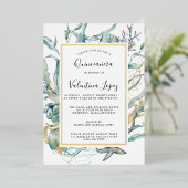 熱帯海水中植物学キンセアニェラ 箔招待状 (立ち正面)