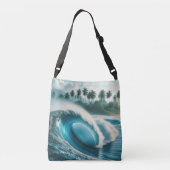 熱帯海波クレッシェンド椰子の木 クロスボディバッグ (裏面)