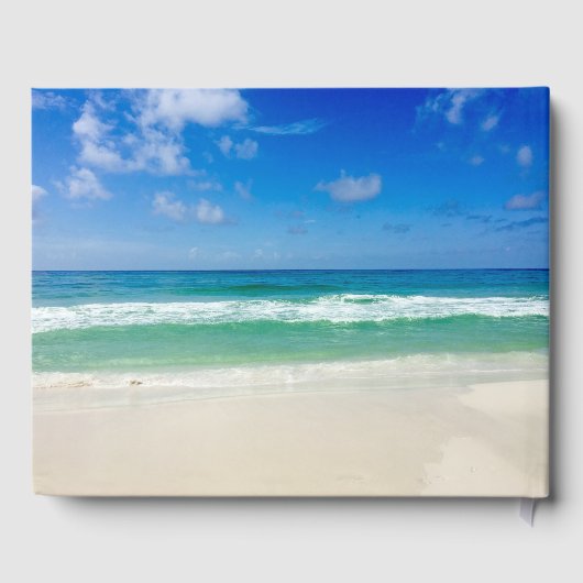 熱帯海波写真エレガントビーチ結婚式 ゲストブック (裏面)