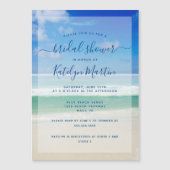 熱帯海波写真ビーチブライダルシャワー マグネット招待状 (正面)