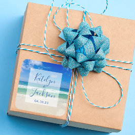 熱帯海波撮影ビーチ結婚式 スクエアシール